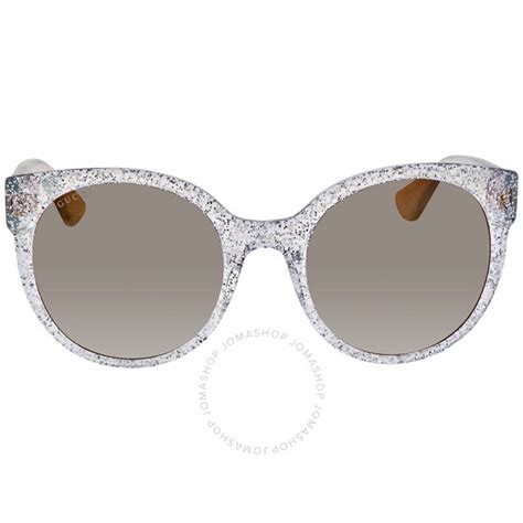 Gucci Grey Shaded Round Ladies Sunglasses GG0035S 007 54.